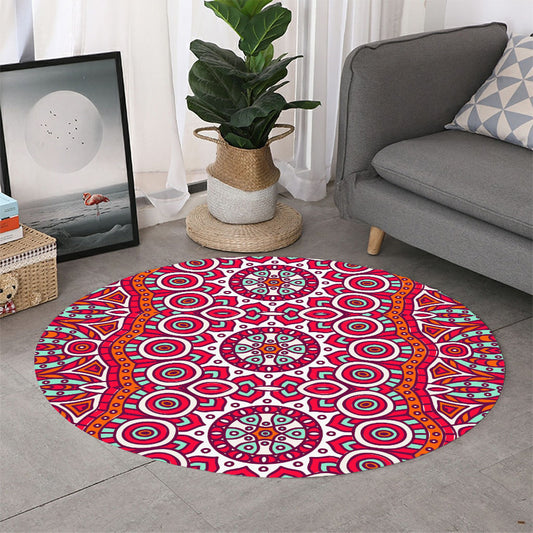 Vintage Indian Mandala Print Round Rug