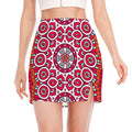 Vintage Indian Mandala Print Side Slit Mini Skirt