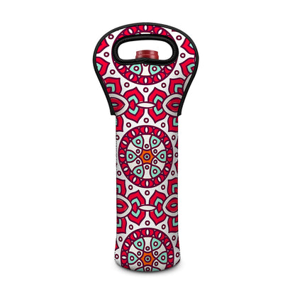 Vintage Indian Mandala Print Single Neoprene Wine Tote