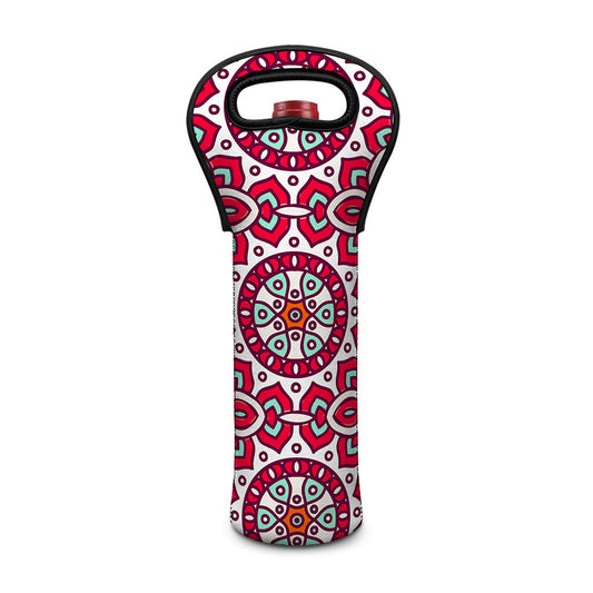Vintage Indian Mandala Print Single Neoprene Wine Tote