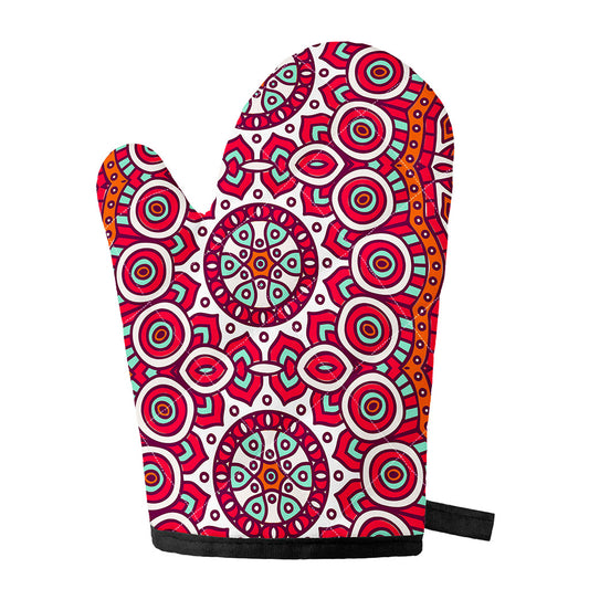 Vintage Indian Mandala Print Single Oven Mitt