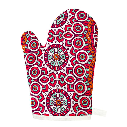 Vintage Indian Mandala Print Single Oven Mitt