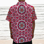 Vintage Indian Mandala Print Textured Short Sleeve Shirt