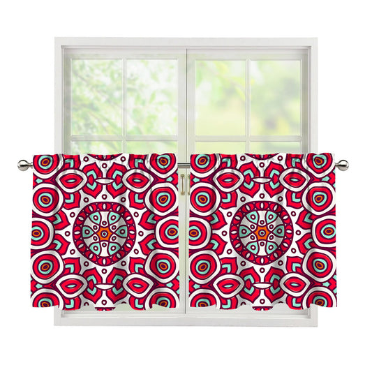 Vintage Indian Mandala Print Tier Curtains