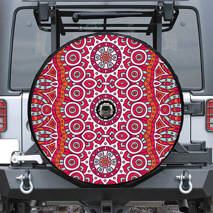 Vintage Indian Mandala Print Tire Cover With Camera Hole