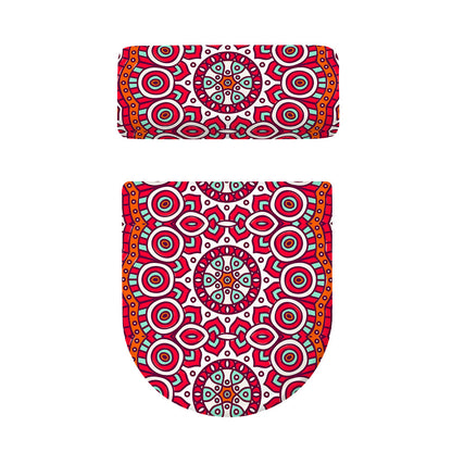 Vintage Indian Mandala Print Toilet Lid And Tank Cover Set