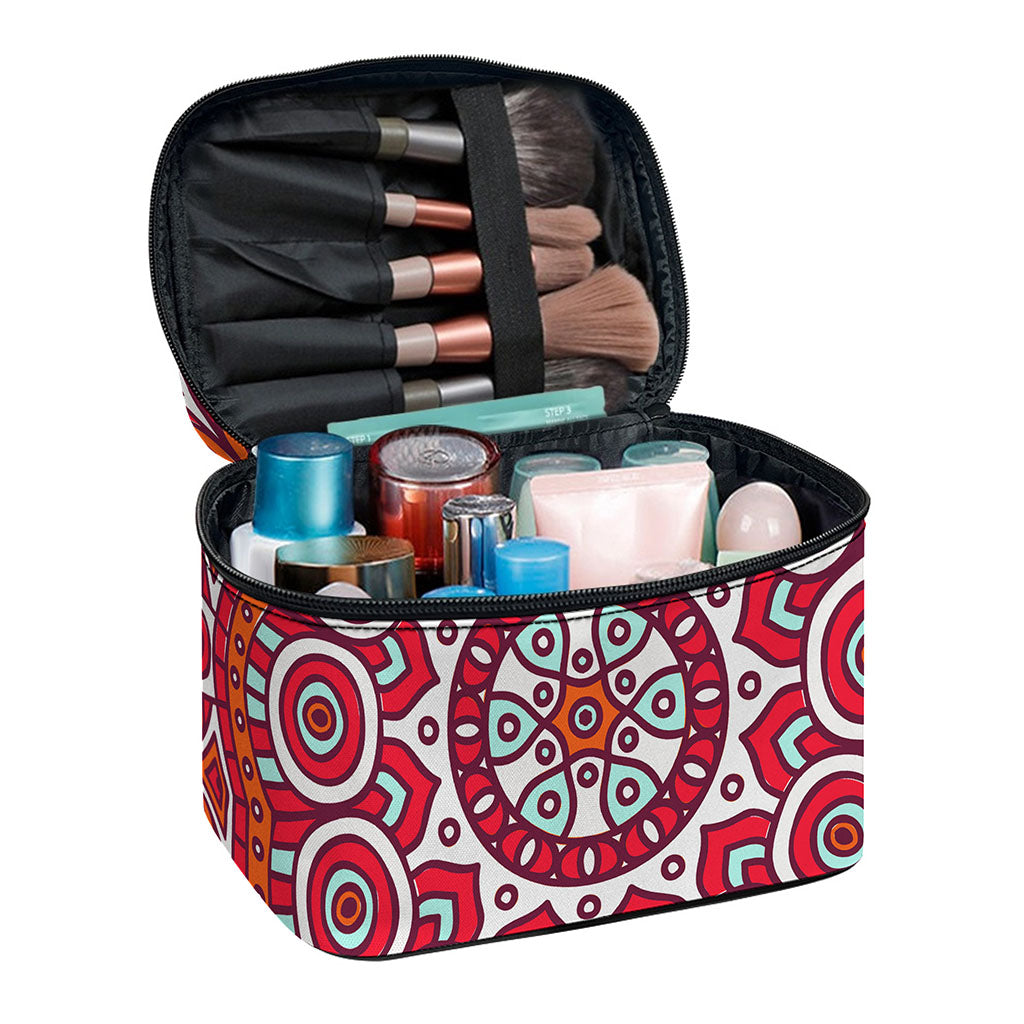 Vintage Indian Mandala Print Travel Makeup Bag