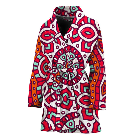 Vintage Indian Mandala Print Women's Bathrobe