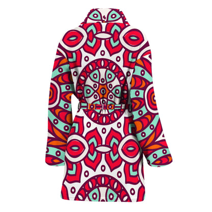 Vintage Indian Mandala Print Women's Bathrobe