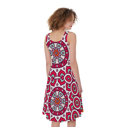 Vintage Indian Mandala Print Women's Sleeveless Dress