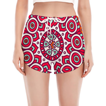 Vintage Indian Mandala Print Women's Split Running Shorts