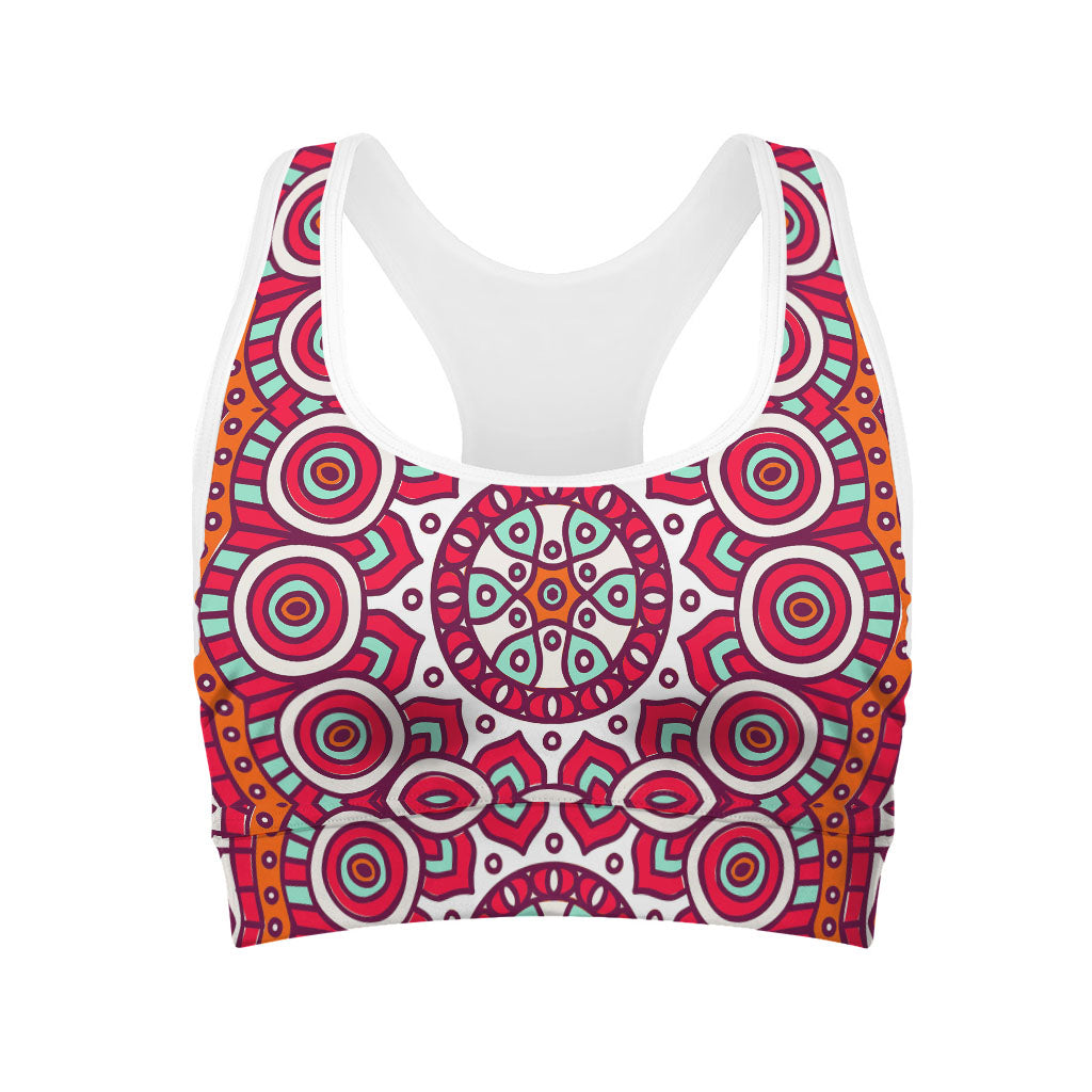 Vintage Indian Mandala Print Women's Sports Bra
