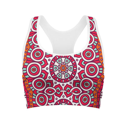 Vintage Indian Mandala Print Women's Sports Bra