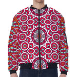 Vintage Indian Mandala Print Zip Sleeve Bomber Jacket