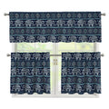Vintage Indian Tribal Pattern Print 3 Piece Kitchen Curtains