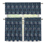 Vintage Indian Tribal Pattern Print 3 Piece Kitchen Curtains