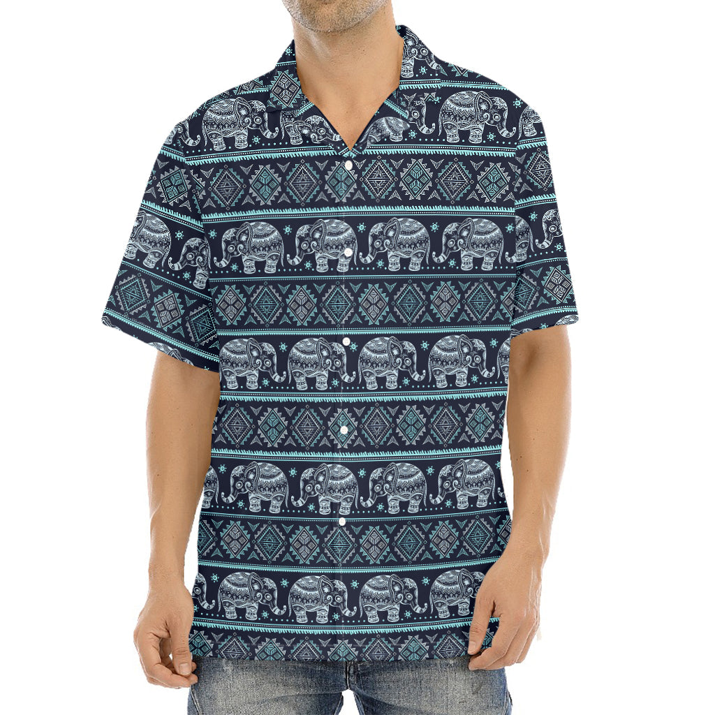 Vintage Indian Tribal Pattern Print Aloha Shirt
