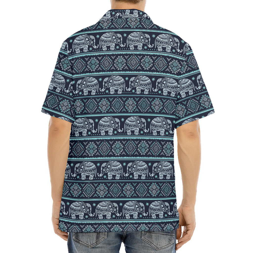 Vintage Indian Tribal Pattern Print Aloha Shirt