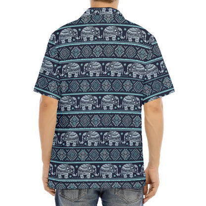 Vintage Indian Tribal Pattern Print Aloha Shirt