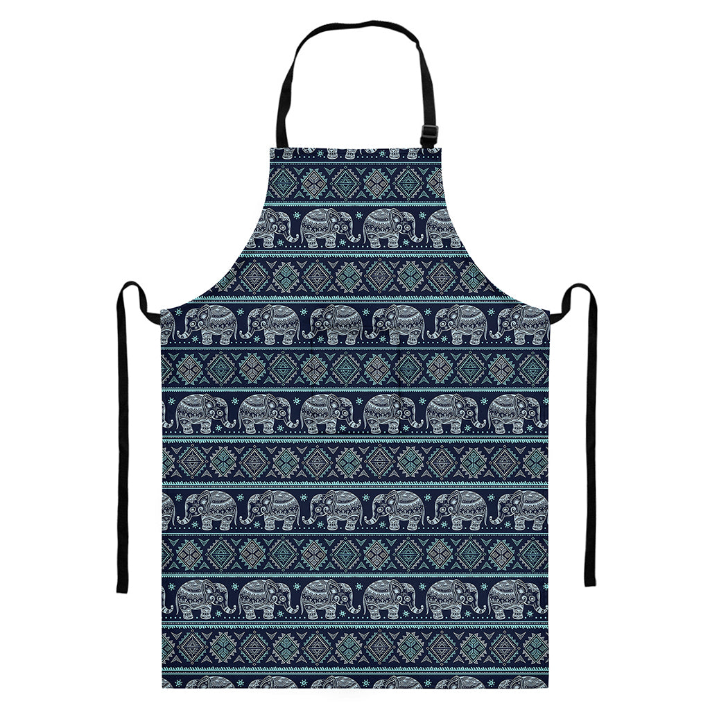 Vintage Indian Tribal Pattern Print Bib Apron With Pocket