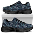 Vintage Indian Tribal Pattern Print Black Chunky Shoes