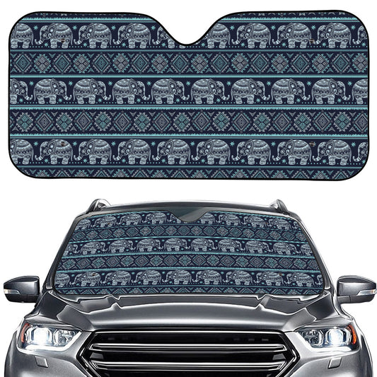 Vintage Indian Tribal Pattern Print Car Windshield Sun Shade