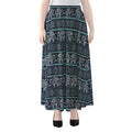 Vintage Indian Tribal Pattern Print Chiffon Maxi Skirt