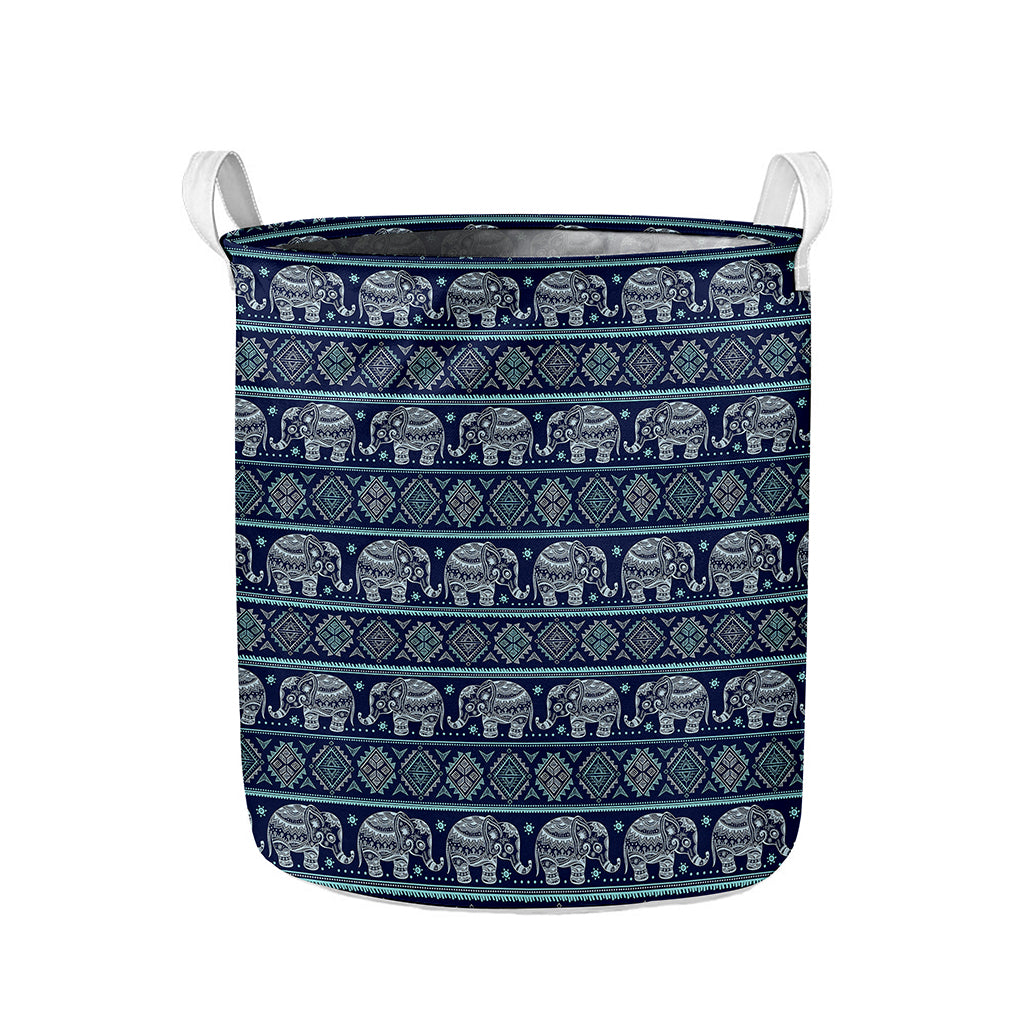 Vintage Indian Tribal Pattern Print Collapsible Laundry Basket