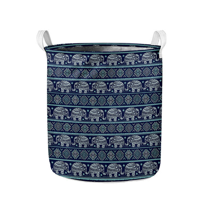 Vintage Indian Tribal Pattern Print Collapsible Laundry Basket