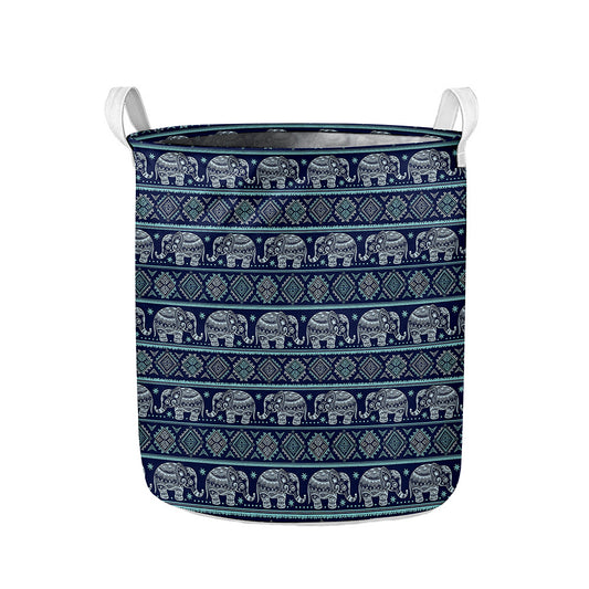 Vintage Indian Tribal Pattern Print Collapsible Laundry Basket