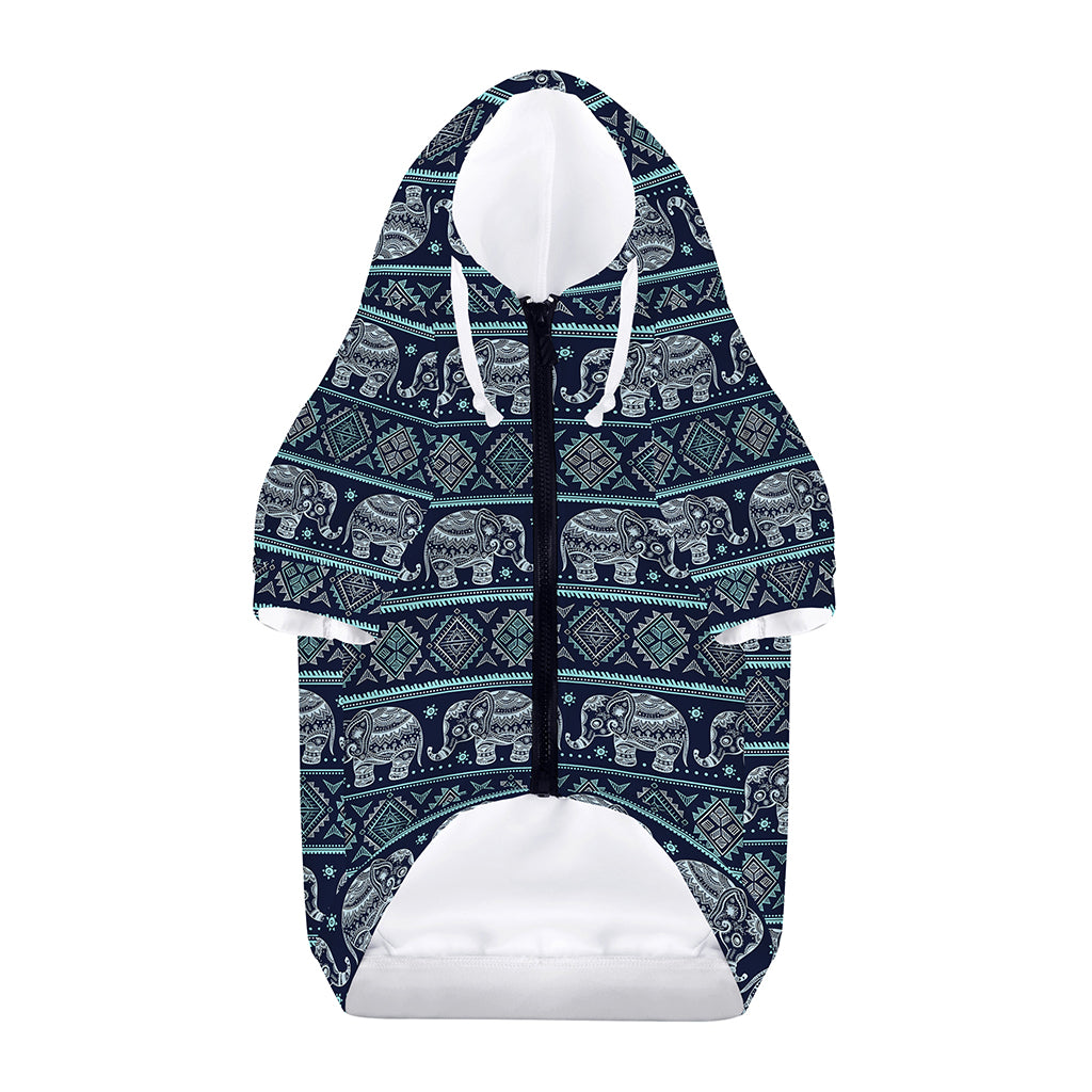 Vintage Indian Tribal Pattern Print Dog Zip Up Hoodie