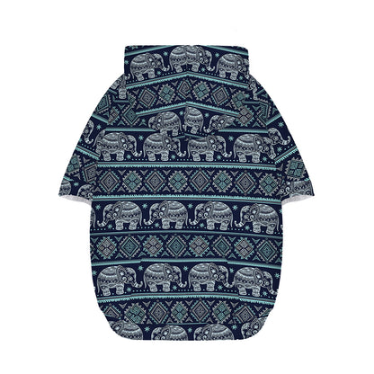 Vintage Indian Tribal Pattern Print Dog Zip Up Hoodie