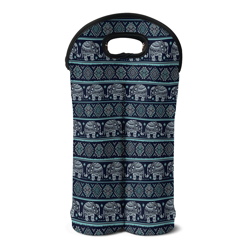 Vintage Indian Tribal Pattern Print Double Neoprene Wine Tote