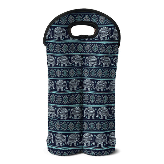 Vintage Indian Tribal Pattern Print Double Neoprene Wine Tote