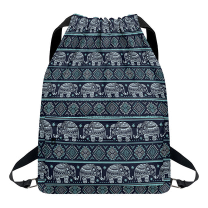 Vintage Indian Tribal Pattern Print Drawstring Backpack