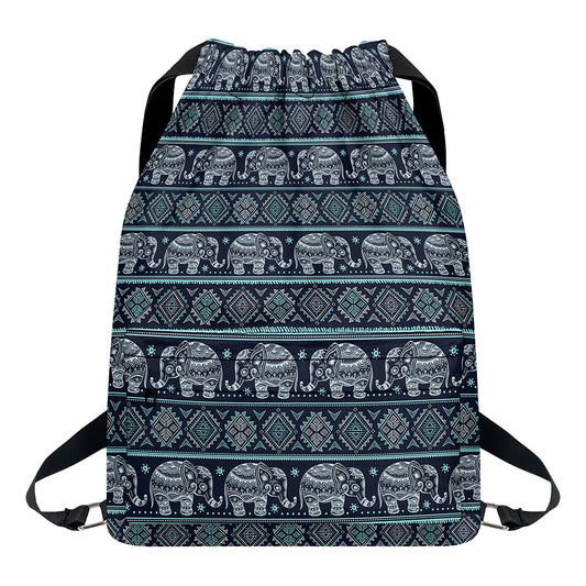 Vintage Indian Tribal Pattern Print Drawstring Backpack