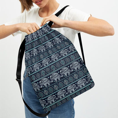 Vintage Indian Tribal Pattern Print Drawstring Backpack