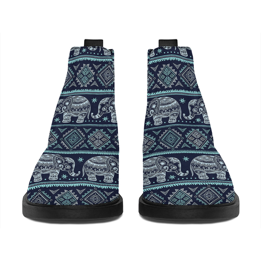 Vintage Indian Tribal Pattern Print Flat Ankle Boots