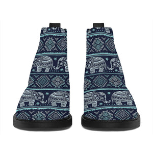 Vintage Indian Tribal Pattern Print Flat Ankle Boots