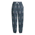 Vintage Indian Tribal Pattern Print Fleece Lined Knit Pants