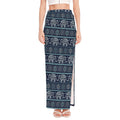 Vintage Indian Tribal Pattern Print High Slit Maxi Skirt