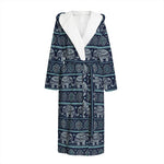 Vintage Indian Tribal Pattern Print Hooded Bathrobe