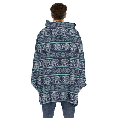 Vintage Indian Tribal Pattern Print Hoodie Blanket