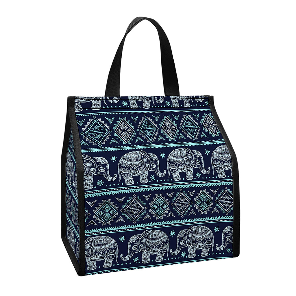Vintage Indian Tribal Pattern Print Insulated Lunch Tote