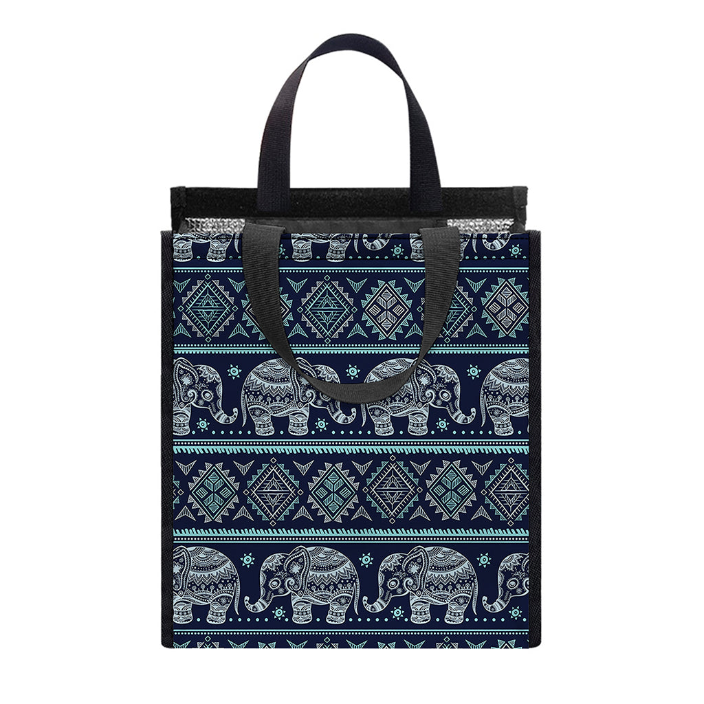 Vintage Indian Tribal Pattern Print Insulated Lunch Tote