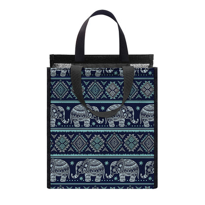 Vintage Indian Tribal Pattern Print Insulated Lunch Tote