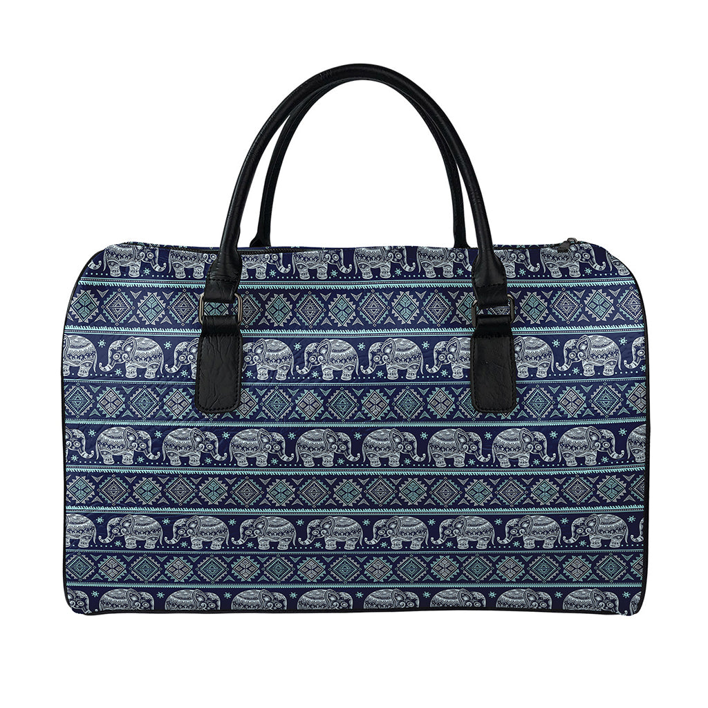 Vintage Indian Tribal Pattern Print Leather Duffle Bag