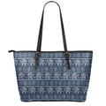 Vintage Indian Tribal Pattern Print Leather Tote Bag With Zipper