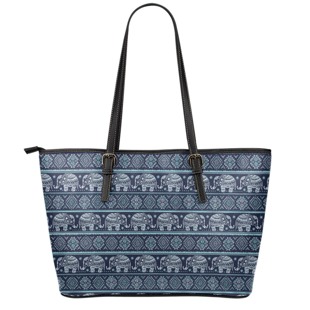 Vintage Indian Tribal Pattern Print Leather Tote Bag