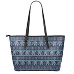 Vintage Indian Tribal Pattern Print Leather Tote Bag
